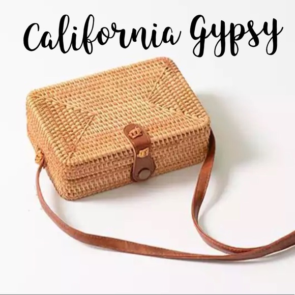 Boho gypsy rattan crossbody bag - Picture 4 of 8